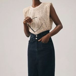 Pilcro Dark Blue Demin Skirt